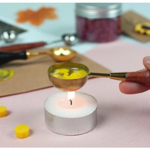 Vintage Anti-Hot Craft Decor Seal Wax Spoon 1Pcs DIY Scrapbooking Sealing Stamp Wax Melting Spoons Card Making Tools Wood Handle