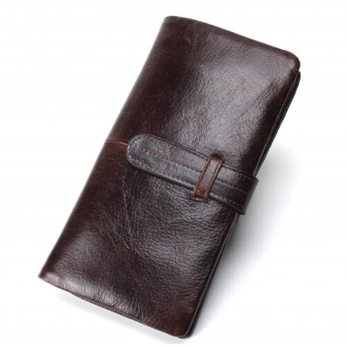 2020 new women wallet high quality genuine Leather long style money clutch bag Fashion Oil wax skin Lady hasp Coin Purse