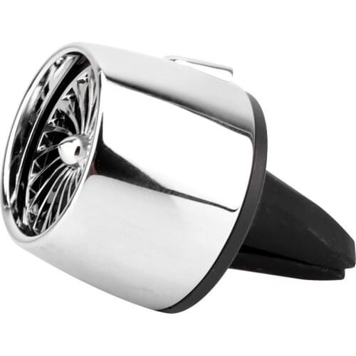 1 pc Car Fragrance Diffuser Outlet Vent Clip Air Freshener Purifier Built in LED light Silver with 2 replacement aroma pieces