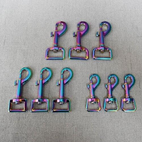 100 Pcs/Lot 15mm 20mm 25mm Colourful Metal Safety Strong ClipsDog Leash Carabiner Snap Hook DIY Key Chain Clasps Sewing