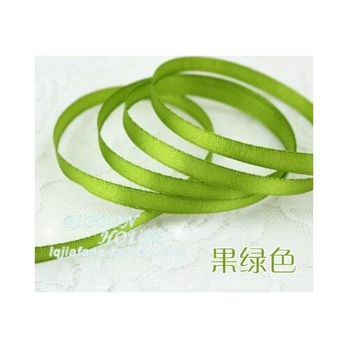 25 yards/roll ) 1/4" 6mm Fruit Green Silk Satin Ribbon Wedding Party Decoration Gift Wrapping Christmas Sewing Fabric Hand DIY