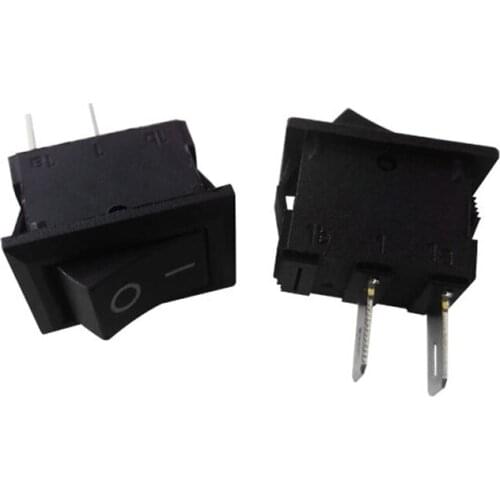 5Pcs Black Push Button Switch 3A 250V KCD11 2Pin Snap-in On/Off Rocker Switch 10MM*15MM BLACK