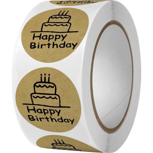 500pcs/wad Kraft Round Thank You Stickers Seal Labels Brown Cute Stickers Scrapbooking For Package Stationery Sticker