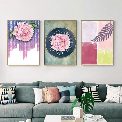 Abstract Painting Canvas Art Print Flower Painting Canvas Abstract Paintings Wall Decor Flower Watercolor Painting Unframed