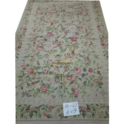 Plush carpet aubusson needlepoint rugs hand knotted wool rugs hand made rug traditional rug