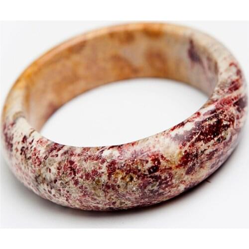 Drop Shipping Genuine Natural Coral Gems Stone Fashion Charm Round Bangles For Women Inner Diameter 58mm