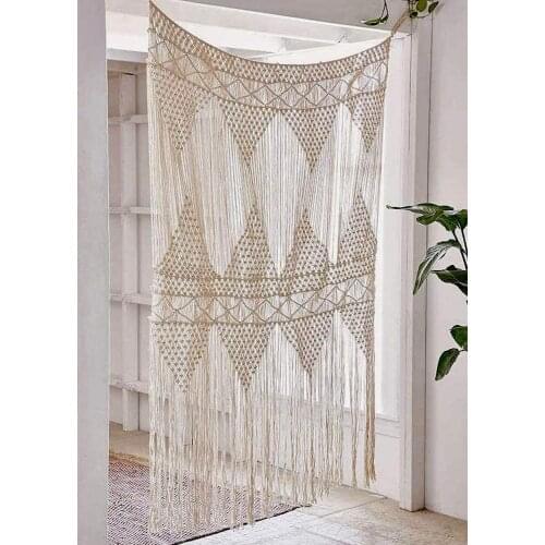 50" x 75" Macrame Curtain Large Wall Hanging Bohemian Wedding Decor