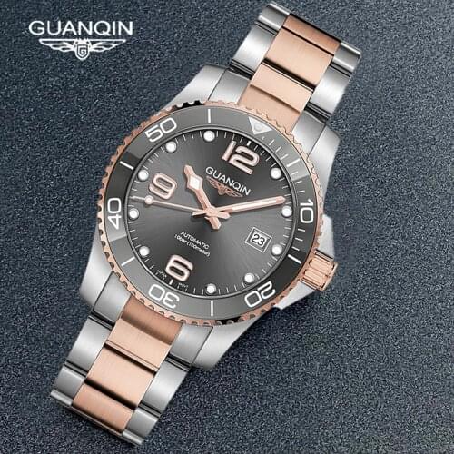 GUANQIN Luxury Brand Mens Automatic Mechanical Watches Sapphire Glass 100M waterproof Men Wrist Watch Japan NH35A Montre Homme