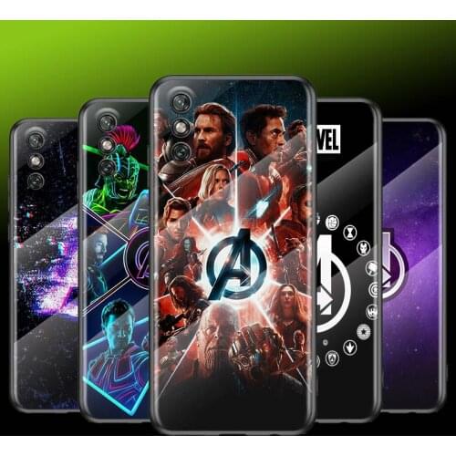 Tempered Glass Cover Marvel Avenger A For Huawei Y6 Y7 Y9 Y5P Y6P Y8S Y8P Y9A P Smart Z 2019 2020 2021 Phone Case