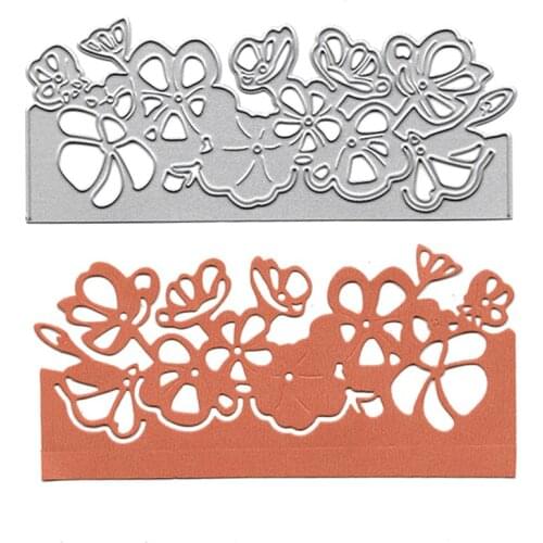 Flower Border Slimline Dies Scrapbooking Embossing Folders for Card Making Craft DIY Clear Stamps Metal Cutting Die Cut
