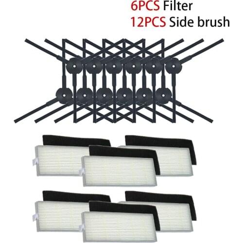 18Pcs/lot Robot vacuum cleaner Hepa filter for ilife A8 a40 a6 a4 a4s parts filter Side Brush danhui robot vacuum cleaner parts