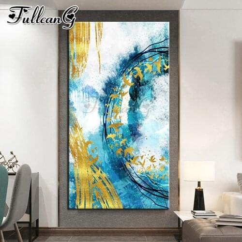 FULLCANG Abstract line landscape bird large diamond painting 5d diy full square round drill mosaic embroidery sale decor FC3461