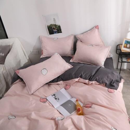 King Size Bed Sheets Pink Bedding Set 160x200 Bed Adornment Bed Linen Set Double Person... Comforter Bedding Sets Qu...Bed Cover