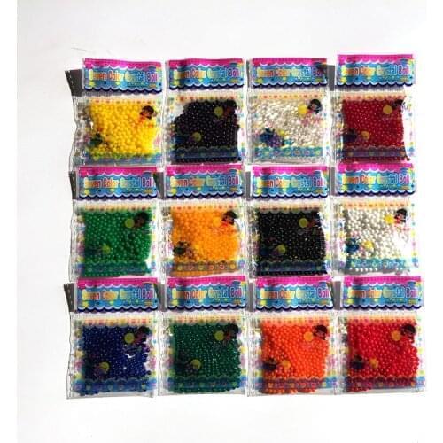 12bags/lot 2.5-3mm Pearl Shaped Crystal Soil Water Beads Mud Grow Magic Jelly balls wedding Home Decor Without Glass Bottle