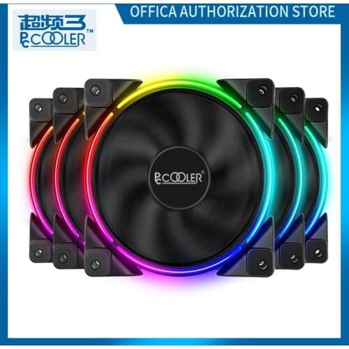 Pccooler 3in1 Crown CPU PWM Cooling Fan RGB Silent Fan With Controller 5V 3pin For Liquid cooling/Computer Case Of CPU Cooler