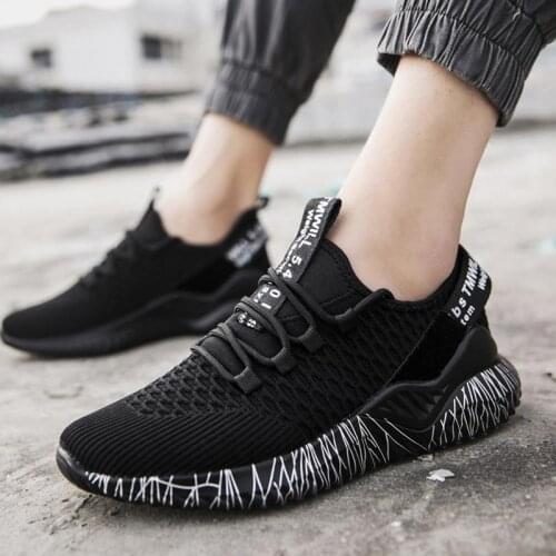 Big Size Lightweight Summer Sport Shoes Man Running Sneakers for Men Sports Shoes 2020 Black Male Footwear Zaparillas Race E-465