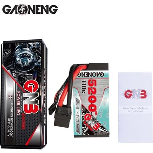 GNB 14.8v 5200mAh 110C MAX 220C LiPo Battery For Remote Control Car Racing Spare Parts With Shell Upgrade LiHV 4S Battery