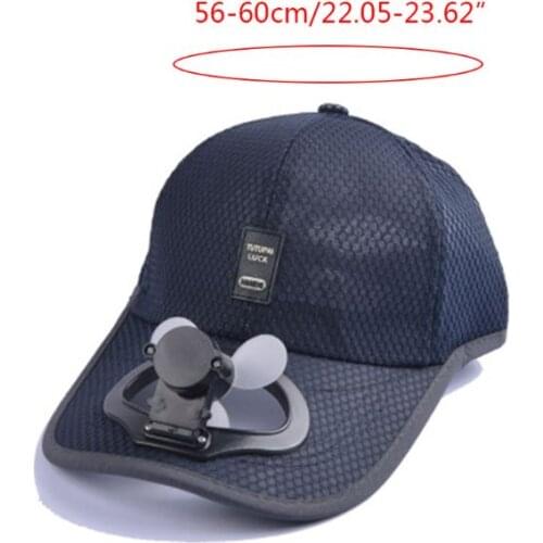 Adult Summer Sunscreen Baseball Cap with USB Rechargeable Mini Cooling Fan Breathable Mesh Adjustable Snapback Hat