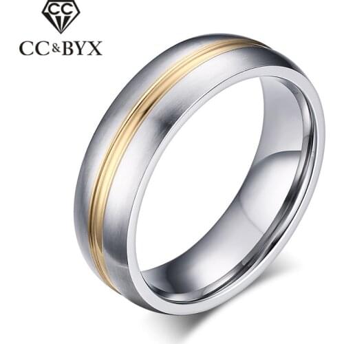 CC Men Rings For Women Titanium Steel Anel Classic Wedding Engagement Jewelry Simple Ring Party Gift Wholesale Size 5-13 CC970