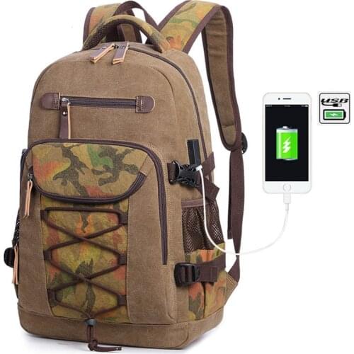 Men Male Canvas Backpack College Student School Backpack Bags for Teenagers Vintage Mochila Casual Rucksack Travel Daypack