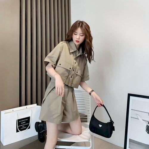 2021 New Women Suit Professional Two-piece Suit Light Mature Casual Age-reducing Shorts Tooling Summer 2 Piece Set Shorts Jacket