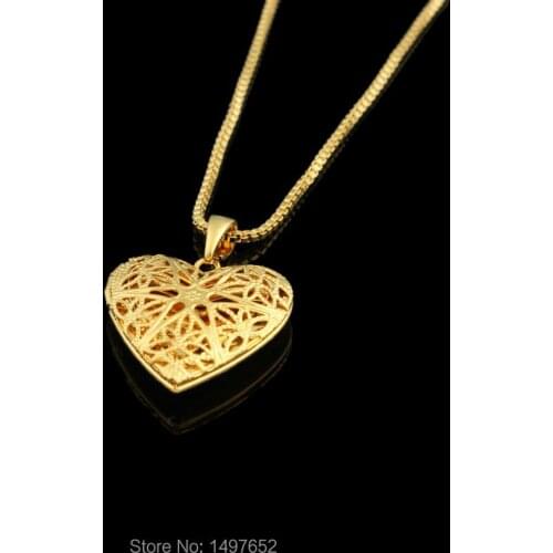 2017 New Arrival Heart pendants For Women Men18K Gold Color allah Book Muslim Islam Pendant Necklace