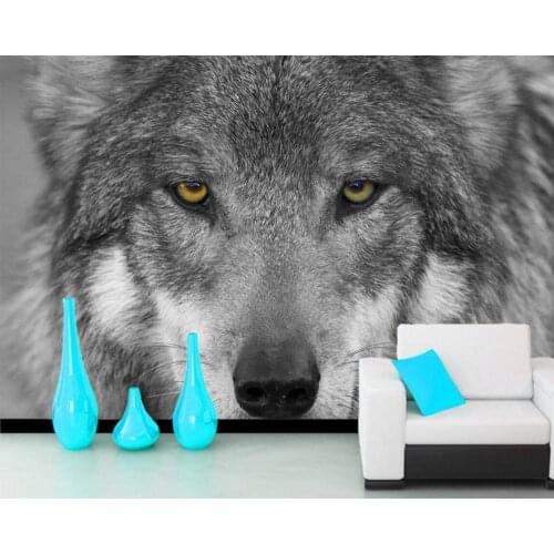 Papel de parede Wolves Snout Glance Animals photo wallpaper,living room bar TV sofa wall bedroom kitchen wall papers home decor