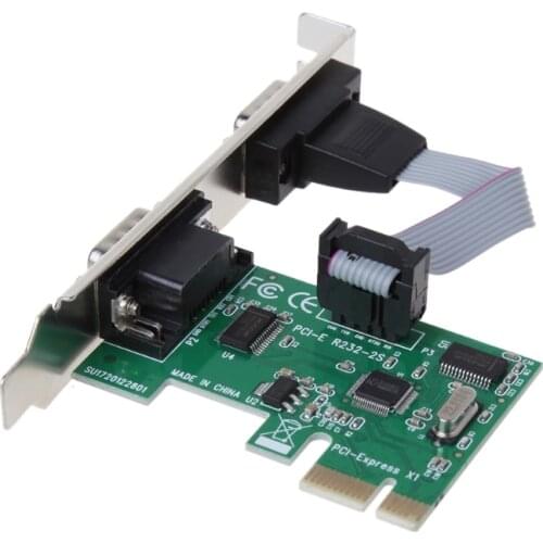 PCI-E PCI to Dual Serial DB9 RS232 Serial Controller Adapter Card Express 2-Port
