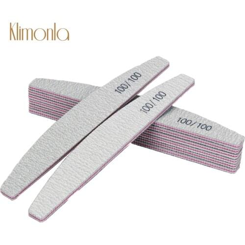 10Pcs/Lot Professional Gray Nail File 100/100 Grit Sandpaper lime a ongle UV Gel Polisher Washable Pedicure Manicure Tools File