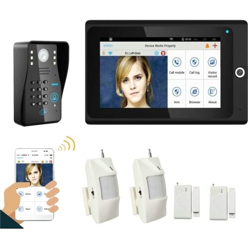 Popular 7" WiFi Wireless RFID Password Video Door Phone intercom Doorbell IP Camera IR Night Vision Home Alarm System