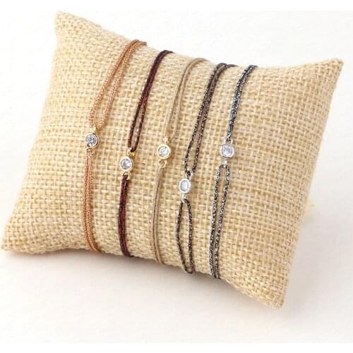 Simple Bracelet Fashion Small Rope 5 Colors Compact Style Simple Best Friend Exquisite Bracelet Gift Rhinestone Charming Jewelry