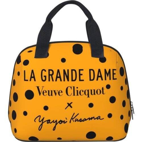 Veuve Clicquot pattern graffiti fashion Shell Lunch Bag Lunch Bag Insulation Bag Multi-purpose Keep Warm and Cold_yy05
