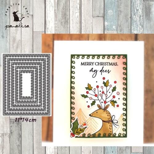 Panalisacraft Christmas Frame background Metal Cutting Dies Craft Dies Scrapbook Card Making Album Embossing Stencil Die cut