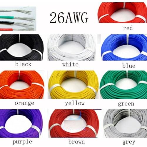 50metre 26AWG Silicone Wire Ultra Flexiable Cable 0.15mm2 High Temperature Test Line Wire