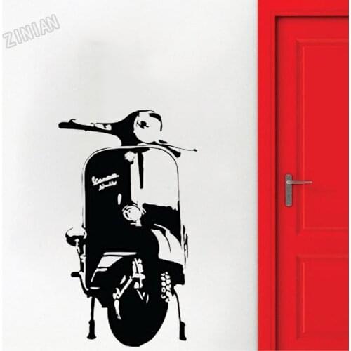 Scooter Motorcycle Wall Decals Living Room Art Decor Stickers Vinyl Children Room Wardrobe Decal Modern Home Decoration Y223