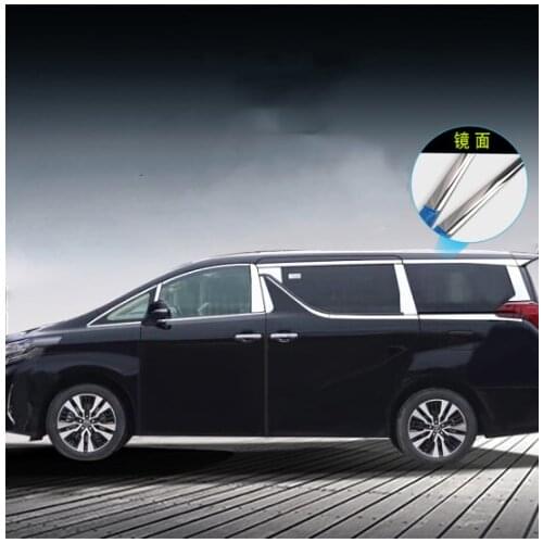Car styling stainless steel window garnish pillar cover trim for Toyota Alphard /Vellfire 30series 2016-2020