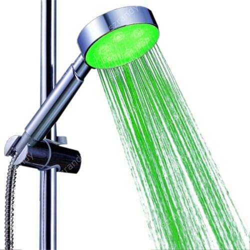 LED Fashion Hand light up hand shower head for Bathroom in green color without color box LD8008-A2