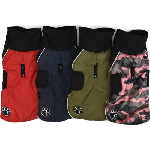 Warm Reversible Dog Coat-Thick Padded Comfortable Winter Dog Jacket, Reflective Safety Dog Vest