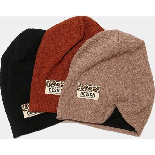 Outdoor Skullies Beanies for Women Leopard Womens Winter Beanies for Men Patch Skullies bonnets Hats Caps Apparel Accessories