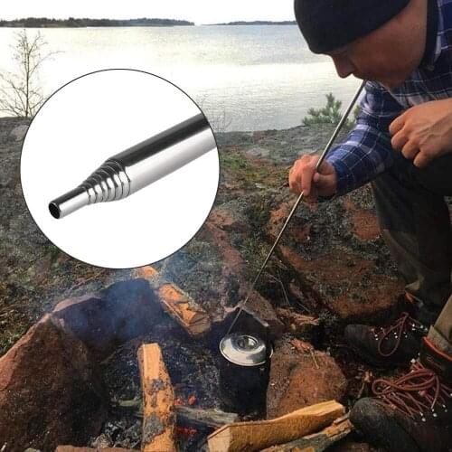 Retractable Straw Outdoor Cooking Survival Blow Fire Steel Camping Tube Blowpipe Tool Outdoor Camping Tube