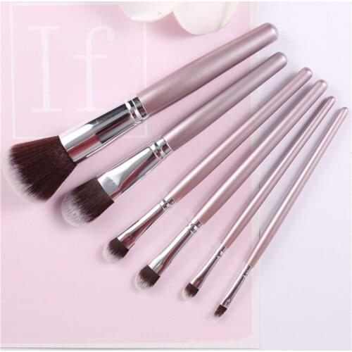 High quality Professional 6pcs Makeup brushes Powder Blusher Highlight Foundation eyeshadow eye detail Make up brush wood handle