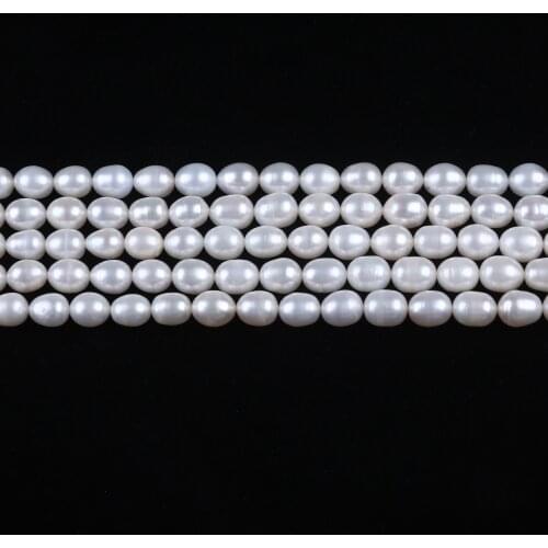 Top quality 8-9mm rice shape fresh water pearl strands
