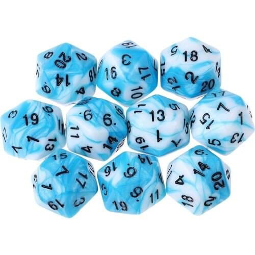 10pcs 20-Sided D20 Dices Double Color Party Table Game Dice Fun Toy for MTG TRPG DND