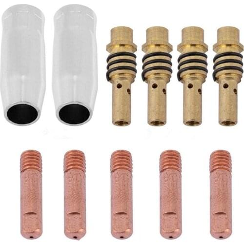 11Pcs Nozzles Contact Tips Holders MIG Welder Consumable Accessory Fit for 15AK Torch Tool Welding Machine Retail