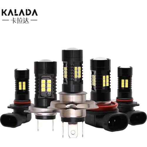 2pcs Car LED Lamp Foglight H4 H7 H8/H11 9005 9006 White Blue 6500K High Power 21W Fog lights For Car Bright Front Fog Bulbs 12V