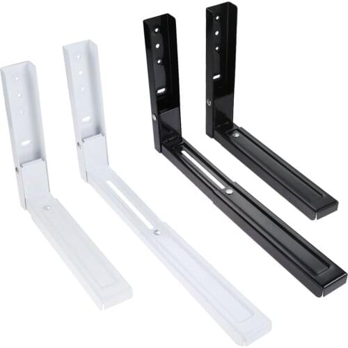 2Pcs Iron Universal Extendable Oven Microwave Brackets Wall Mounting White/Black Furniture Kitchen Appliance Mounted Brackets