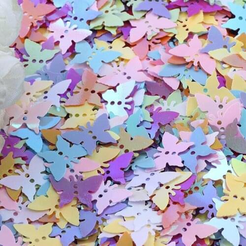 200pcs mixed colour 13mm Paillette Butterfly Center Holes Sewing PVC DIY Clothing Sewing Materials Loose Sequins