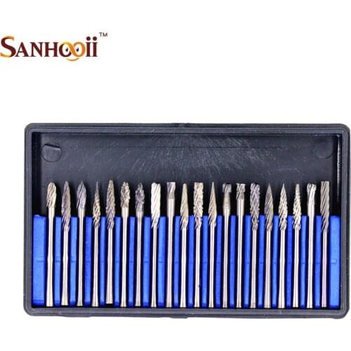 20in1 Tungsten Alloy Double grain grinding head 3mm Shank Tungsten Carbide Milling Cutter for accessories