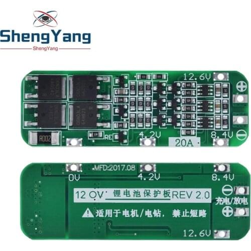 3S 20A Li-ion Lithium Battery 18650 Charger PCB BMS Protection Board For Drill Motor 12.6V Lipo Cell Module 64x20x3.4mm
