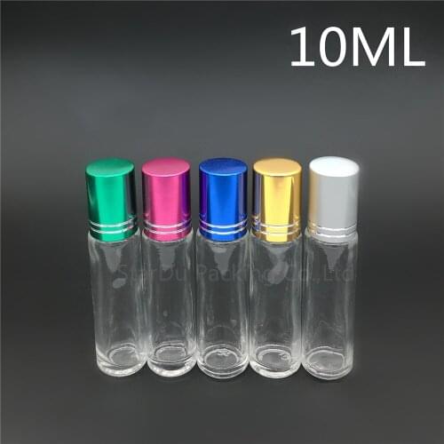 480pcs/lot 10ml Roll on perfume bottle, 10cc clear essential oil rollon bottle, small glass roller container